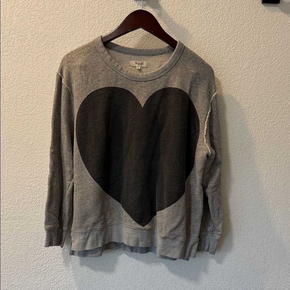 Madewell Gray Sweatshirt with Black Heart